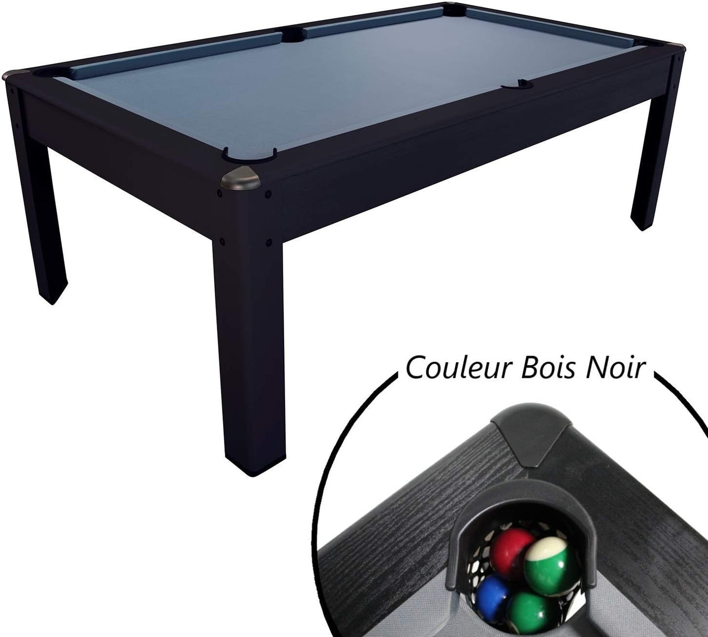 Billard Américain Compact 6 ft – Qualité Pro Tapis Gris
