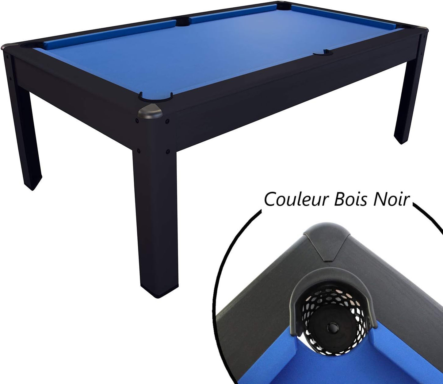 Table de billard compacte tapis bleu